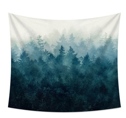 forest print tapestry polyester