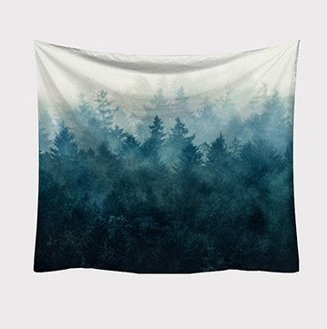 forest print tapestry polyester